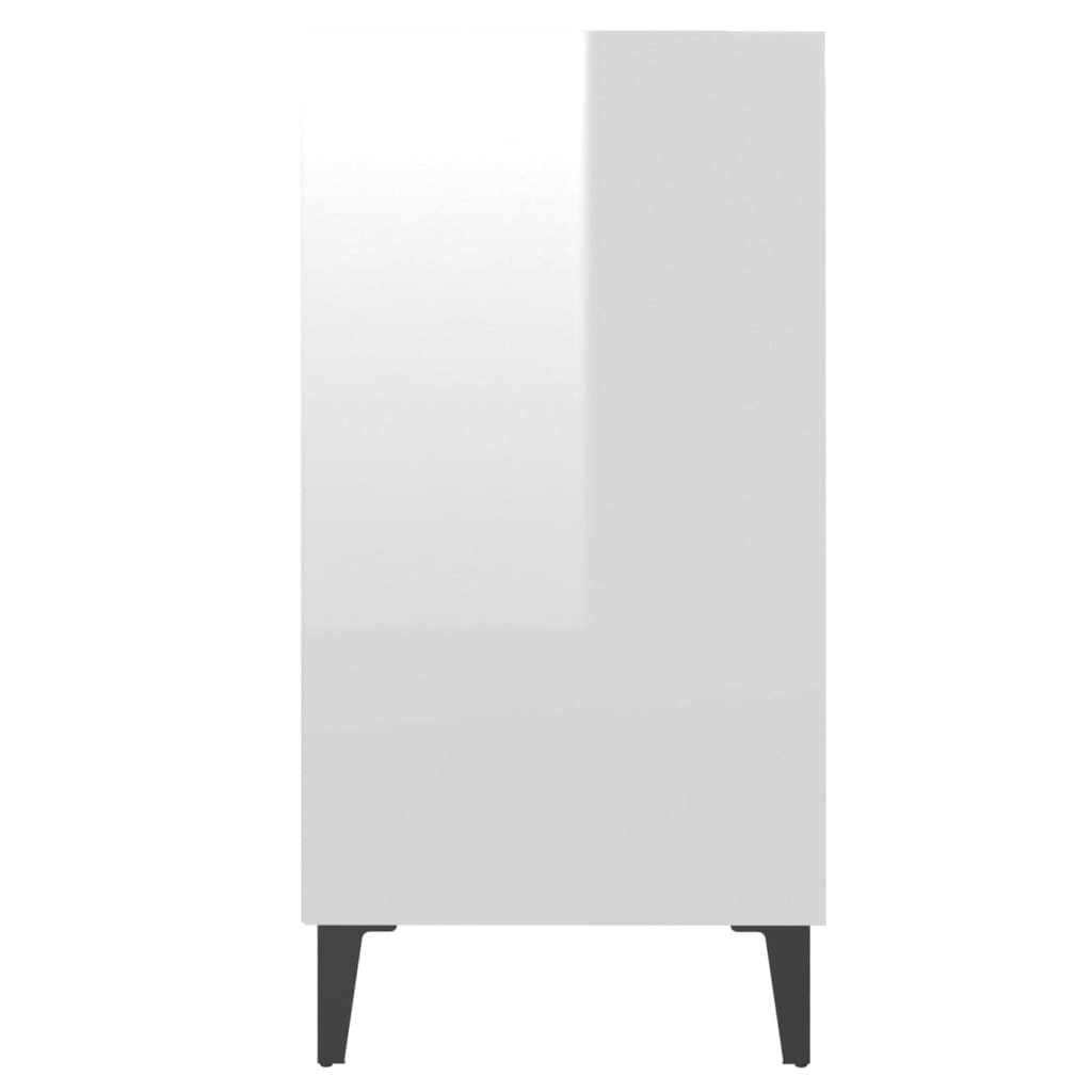 Dressoir 57x35x70 cm bewerkt hout hoogglans wit