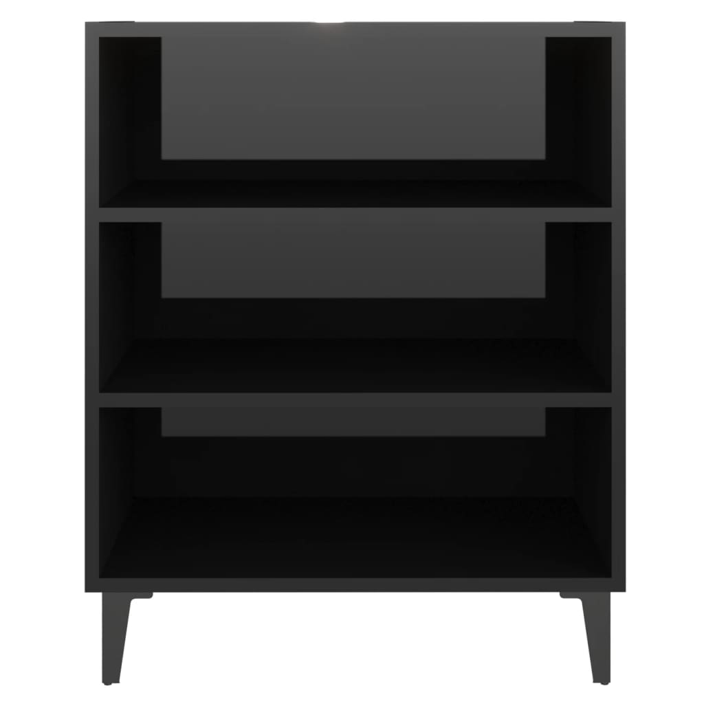 Dressoir 57x35x70 cm bewerkt hout hoogglans zwart