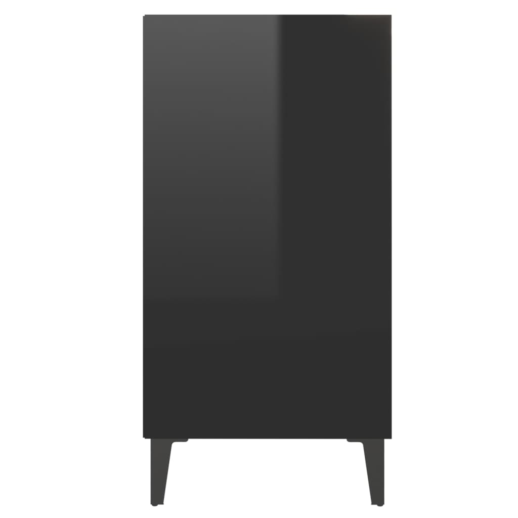 Dressoir 57x35x70 cm bewerkt hout hoogglans zwart