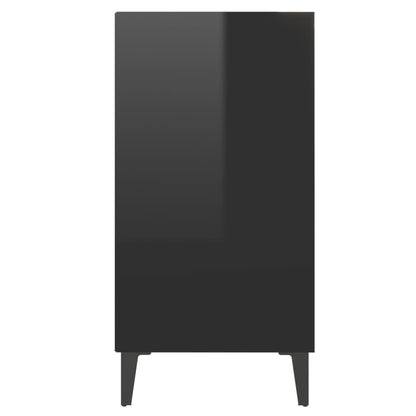 Dressoir 57x35x70 cm bewerkt hout hoogglans zwart
