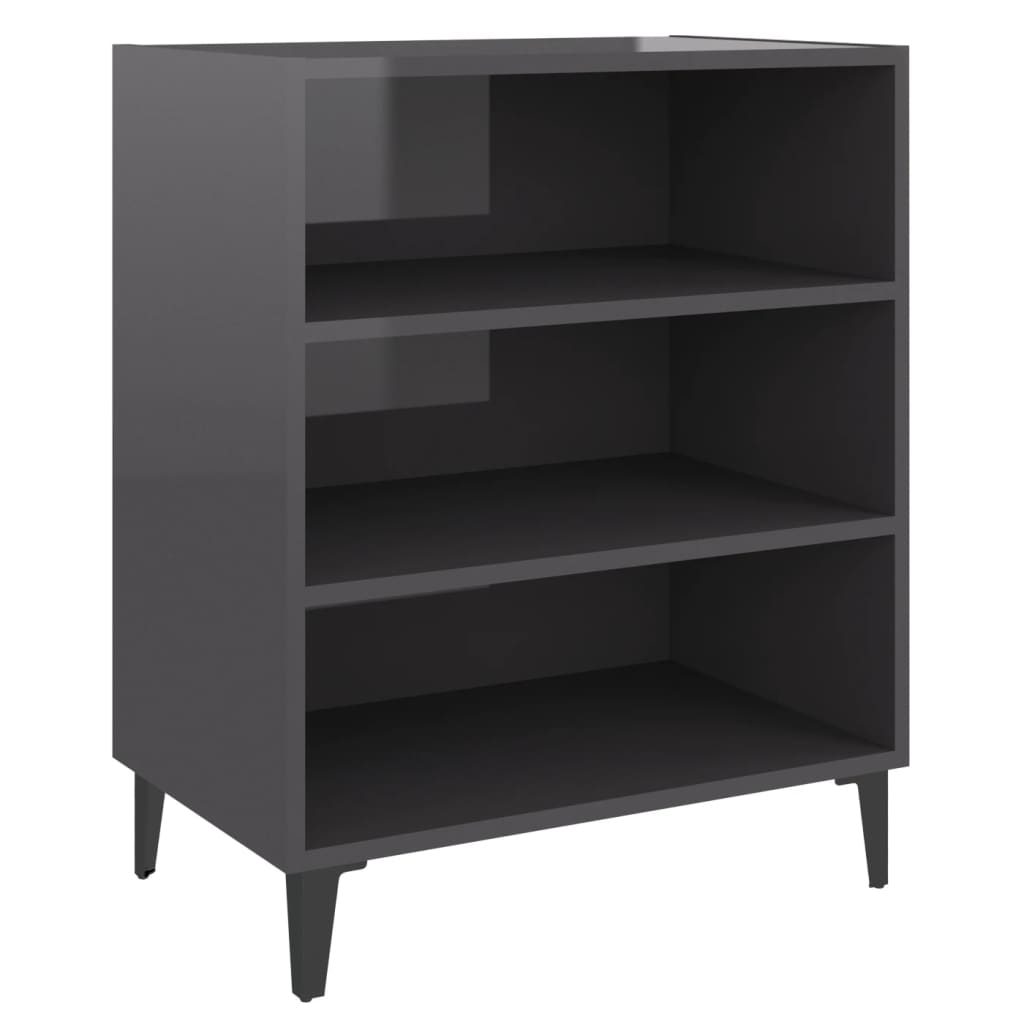 Dressoir 57x35x70 cm bewerkt hout hoogglans grijs
