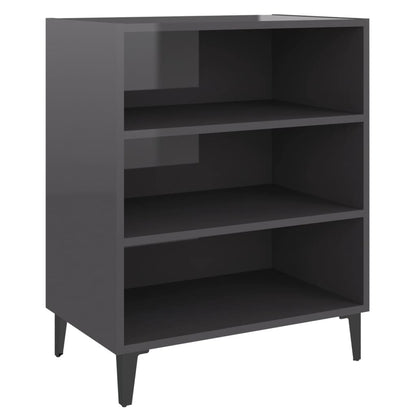 Dressoir 57x35x70 cm bewerkt hout hoogglans grijs