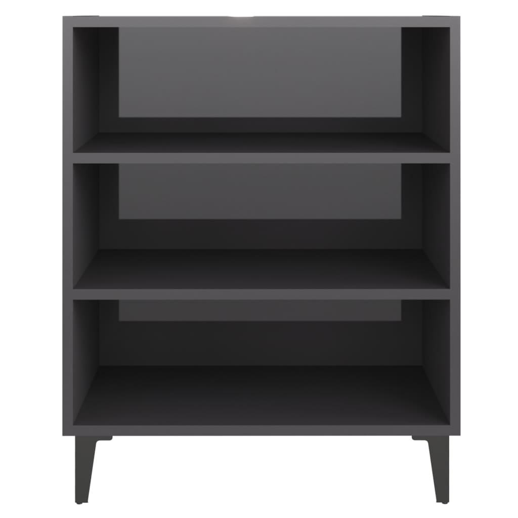 Dressoir 57x35x70 cm bewerkt hout hoogglans grijs