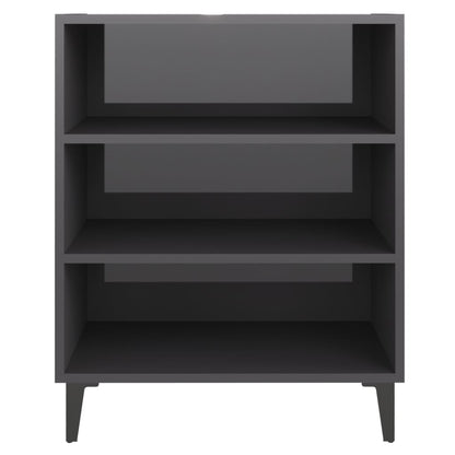 Dressoir 57x35x70 cm bewerkt hout hoogglans grijs