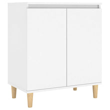 Dressoir Met Massief Houten Poten 60X35X70 Cm Bewerkt Hout Wit