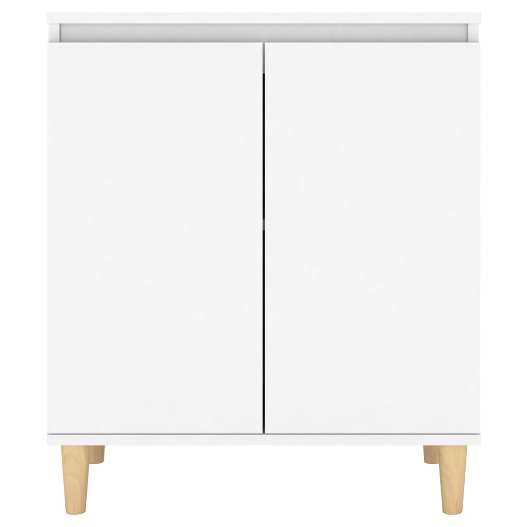 Dressoir Met Massief Houten Poten 60X35X70 Cm Bewerkt Hout Wit