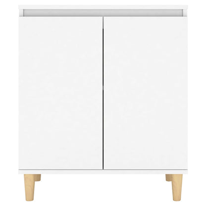 Dressoir Met Massief Houten Poten 60X35X70 Cm Bewerkt Hout Wit