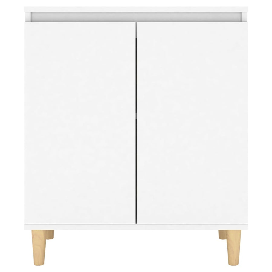 Dressoir Met Massief Houten Poten 60X35X70 Cm Bewerkt Hout Wit