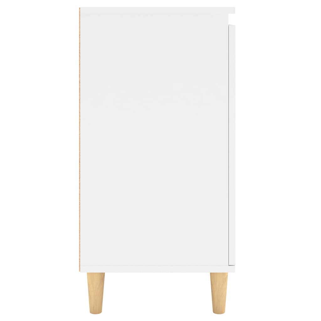 Dressoir Met Massief Houten Poten 60X35X70 Cm Bewerkt Hout Wit