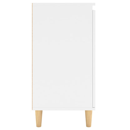 Dressoir Met Massief Houten Poten 60X35X70 Cm Bewerkt Hout Wit