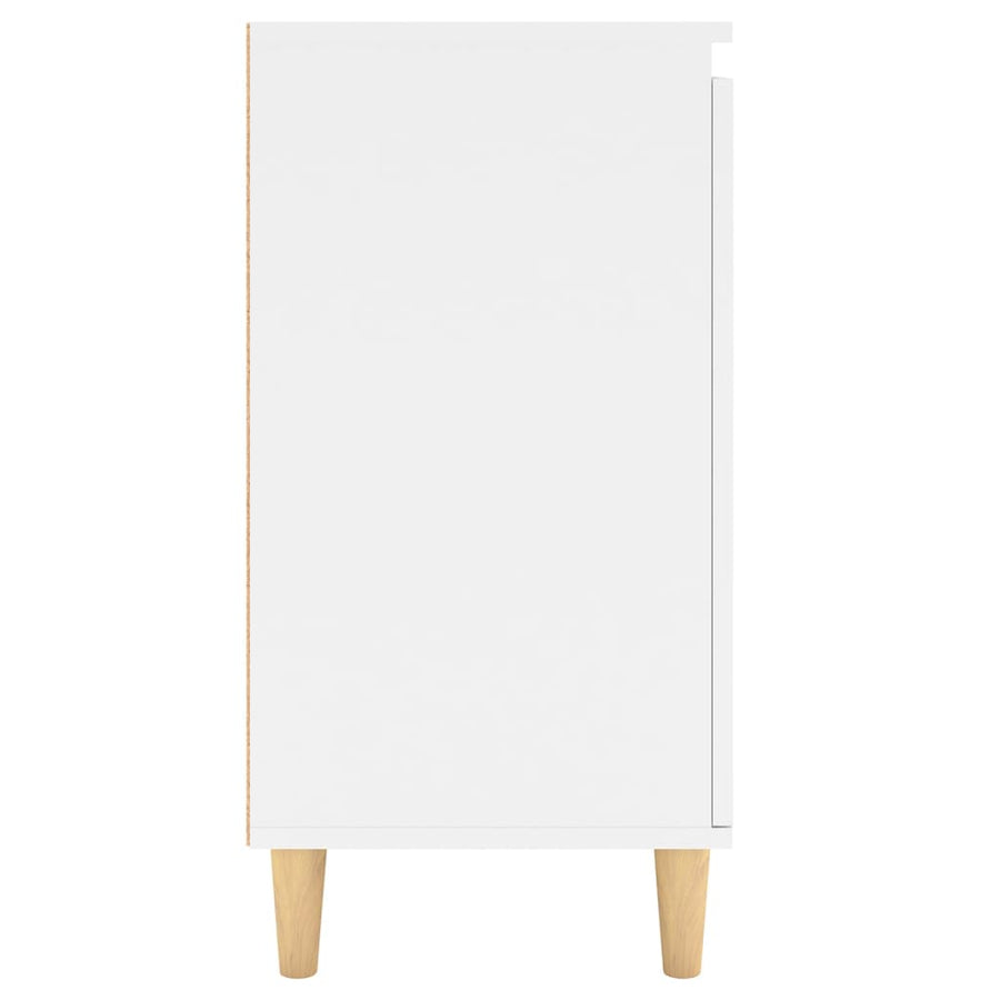 Dressoir Met Massief Houten Poten 60X35X70 Cm Bewerkt Hout Wit