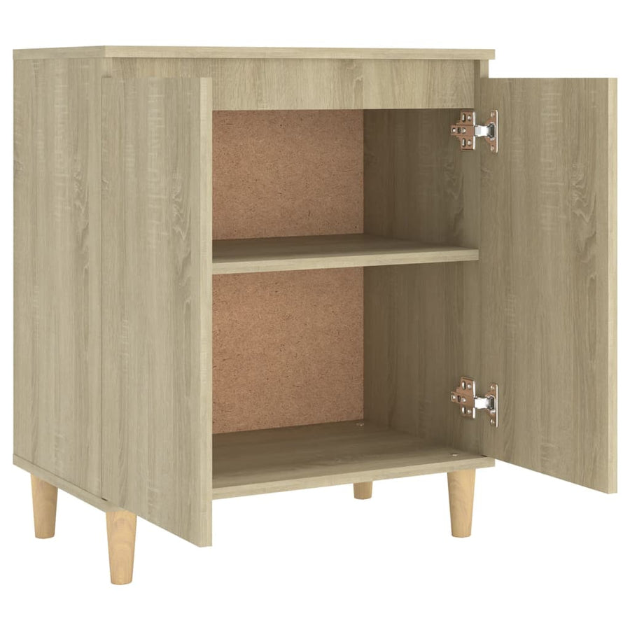 Dressoir met houten poten 60x35x70 cm spaanplaat sonoma eiken Sonoma eiken