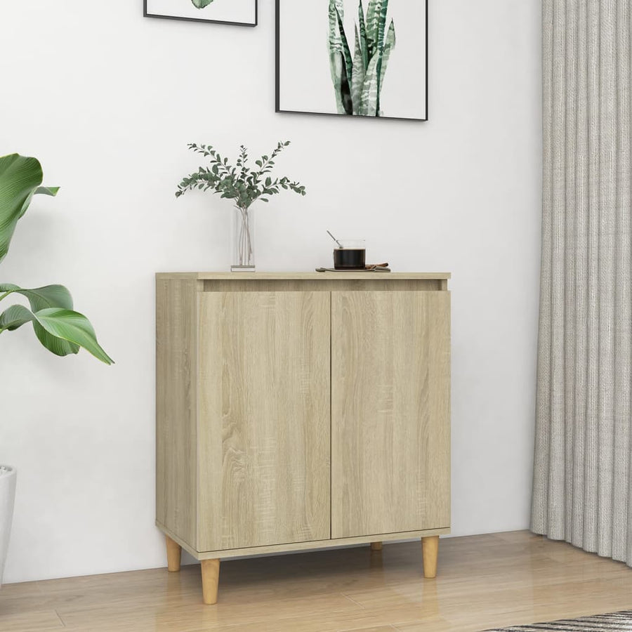 Dressoir met houten poten 60x35x70 cm spaanplaat sonoma eiken Sonoma eiken