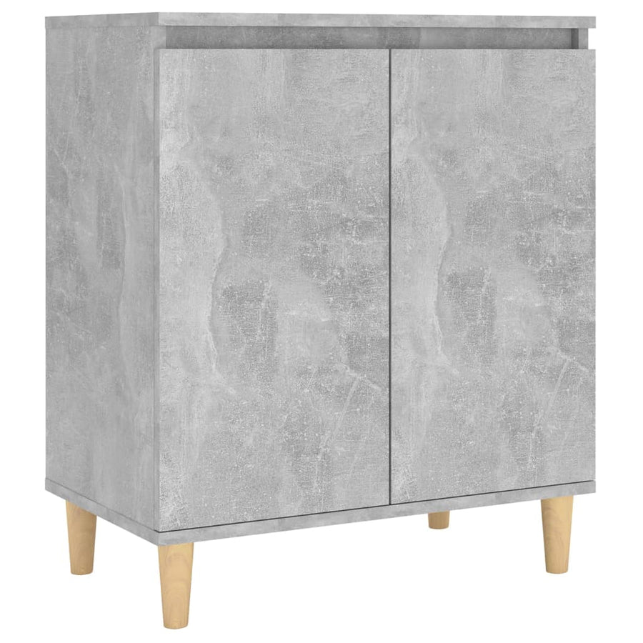Dressoir Met Houten Poten 60X35X70 Cm Spaanplaat Betongrijs