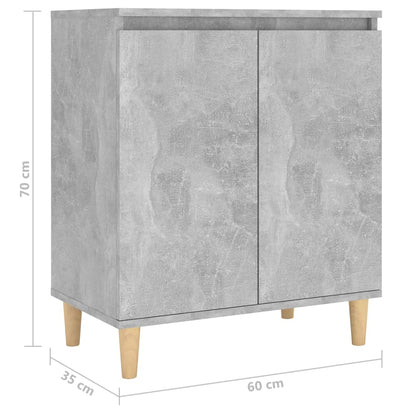 Dressoir Met Houten Poten 60X35X70 Cm Spaanplaat Betongrijs