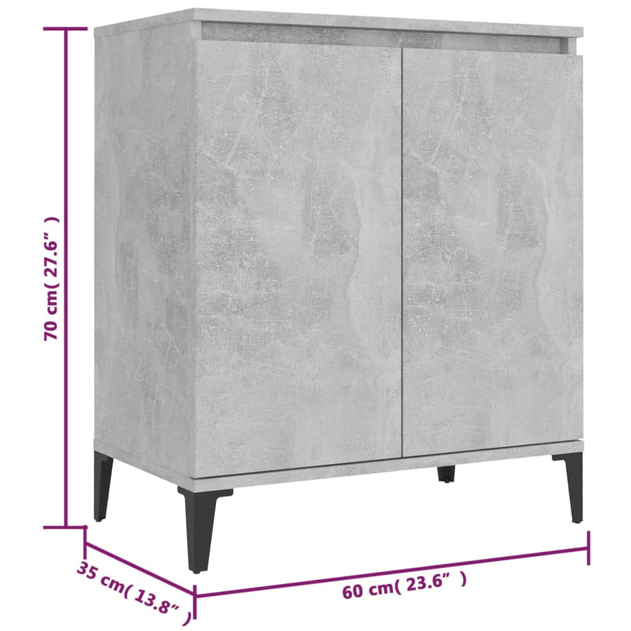 Dressoir 60x35x70 cm spaanplaat betongrijs Betongrijs