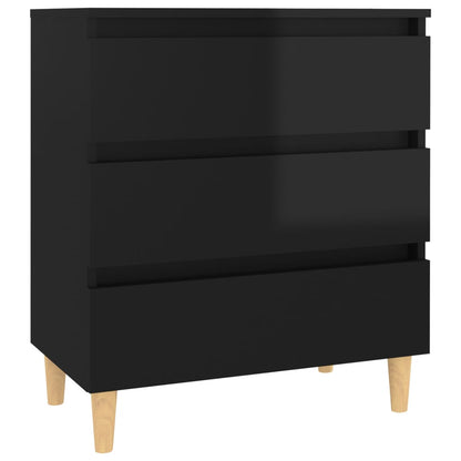 Dressoir 60X35X69 Cm Bewerkt Hout Hoogglans zwart