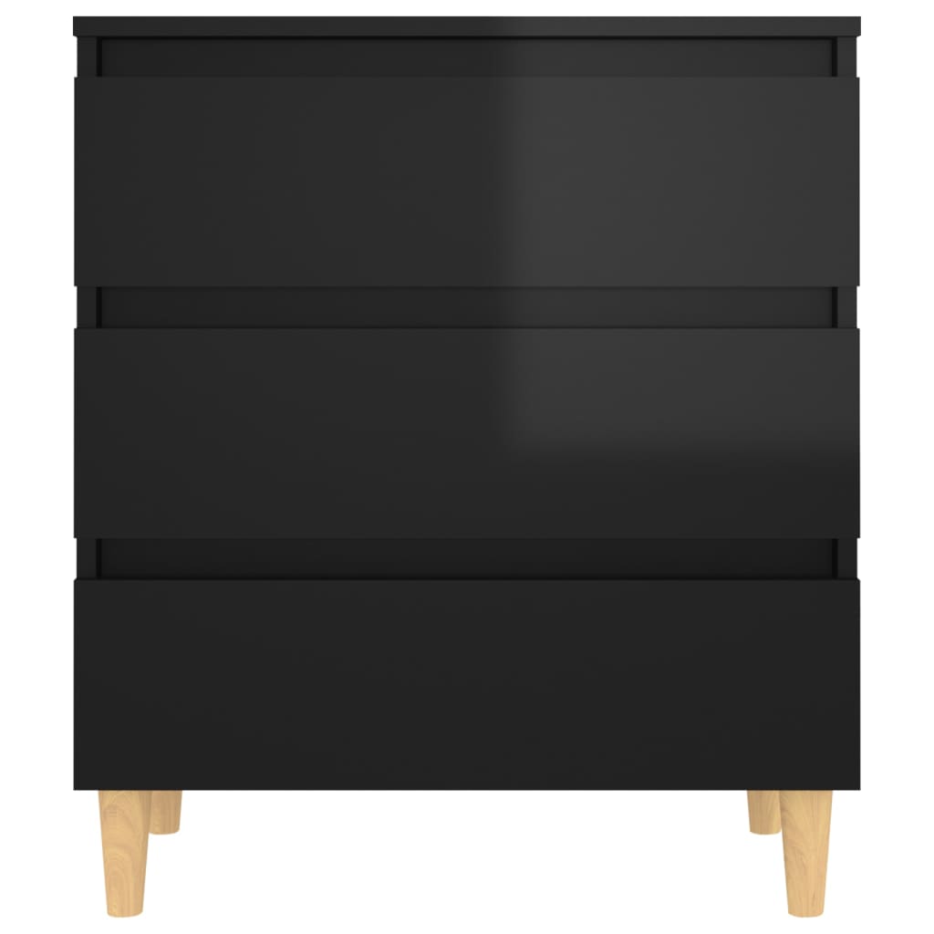 Dressoir 60X35X69 Cm Bewerkt Hout Hoogglans zwart