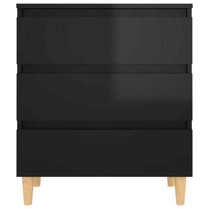 Dressoir 60X35X69 Cm Bewerkt Hout Hoogglans zwart