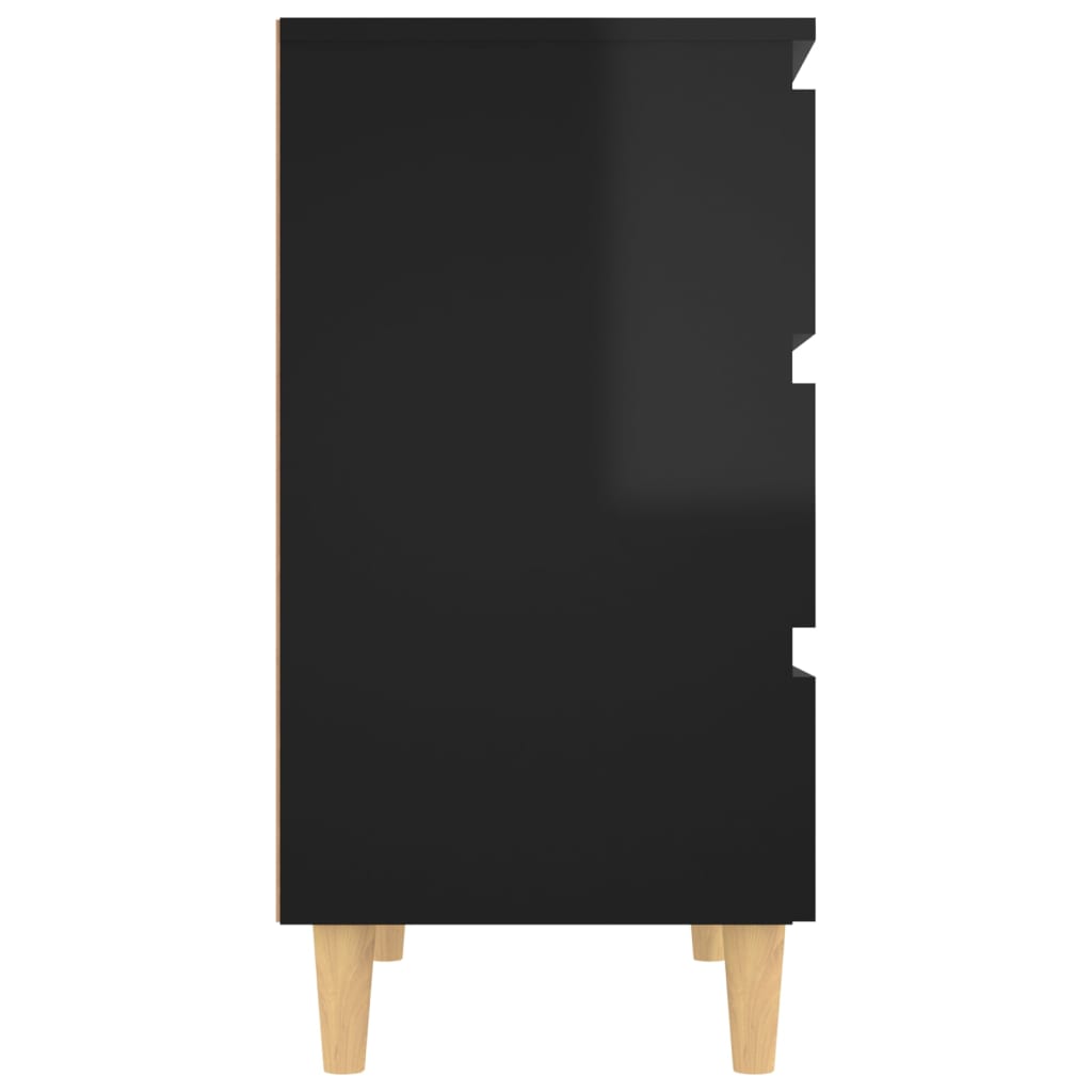 Dressoir 60X35X69 Cm Bewerkt Hout Hoogglans zwart