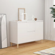 Sideboard 101x35x70 cm carved wood white