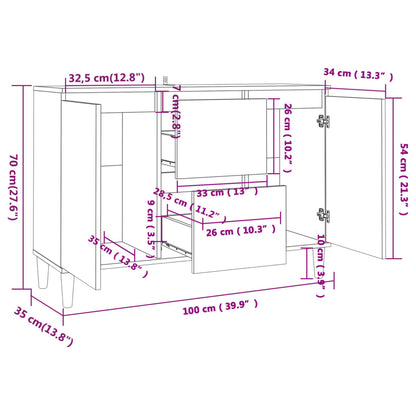 Dressoir 03,5X35X70 Cm Spaanplaat Kleurig Sonoma eiken