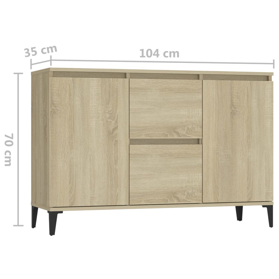 Dressoir 04X35X70 Cm Spaanplaat Kleurig Sonoma eiken