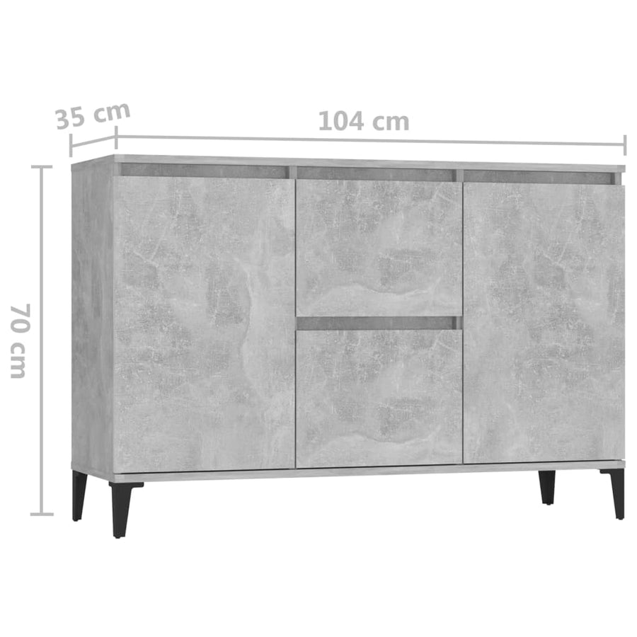 Dressoir 04X35X70 Cm Spaanplaat Betongrijs