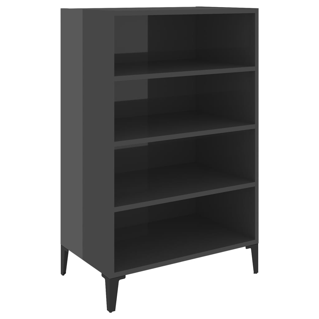 Dressoir 57X35X90 Cm Spaanplaat Hoogglans grijs