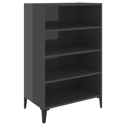 Dressoir 57X35X90 Cm Spaanplaat Hoogglans grijs