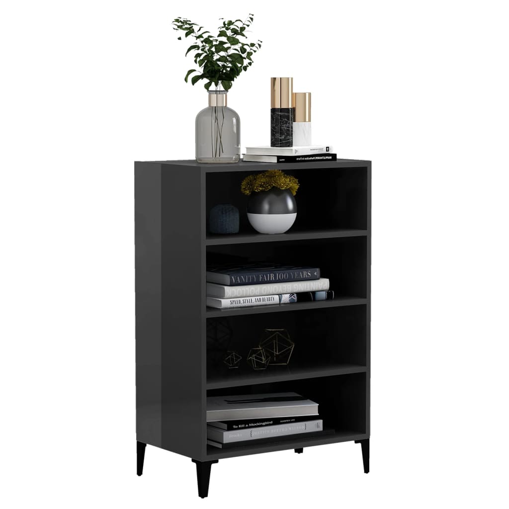 Dressoir 57X35X90 Cm Spaanplaat Hoogglans grijs