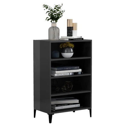 Dressoir 57X35X90 Cm Spaanplaat Hoogglans grijs