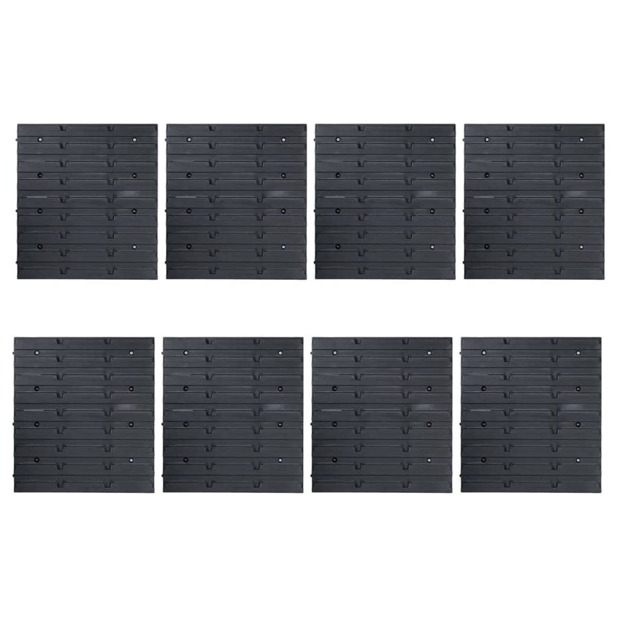 128-Delige Opslagbakkenset Met Wandpanelen Blauw En Zwart