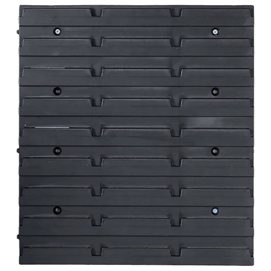 128-Delige Opslagbakkenset Met Wandpanelen Blauw En Zwart