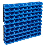 Opslagbakkenset 96-delig met wandpanelen blauw zwart