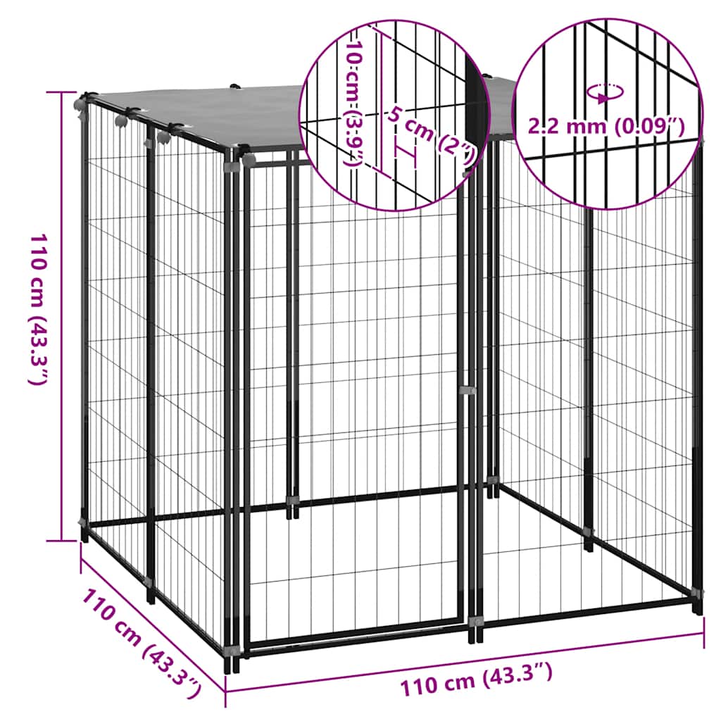 Hondenkennel Staal 110 x 110 x 110 cm