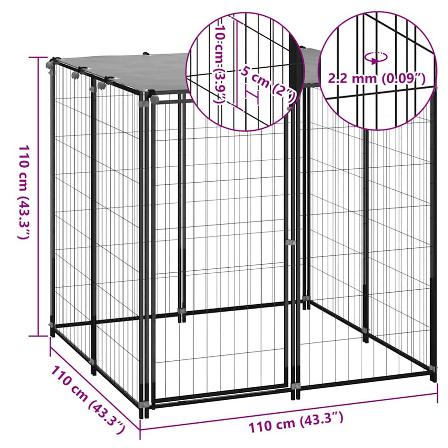 Hondenkennel Staal 110 x 110 x 110 cm