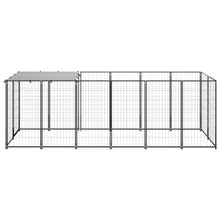 Hondenkennel 330x110x110 cm staal zwart 330 x 110 x 110 cm Zwart