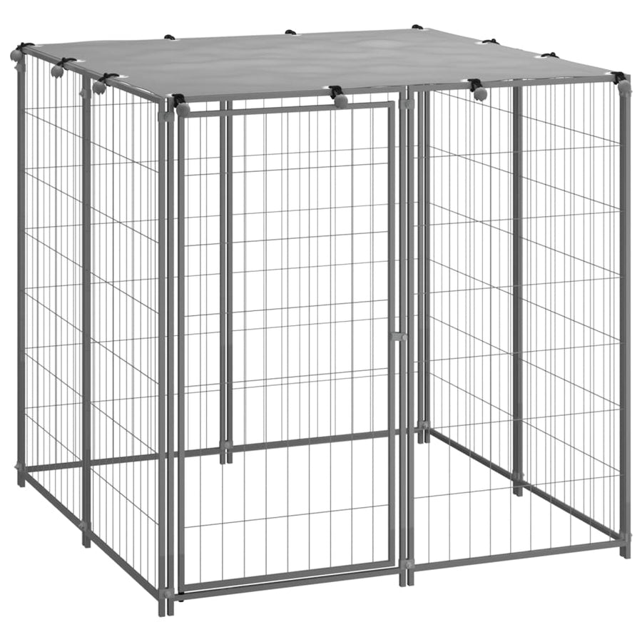 Hondenkennel Staal Kleurig 110 x 110 x 110 cm Zilver