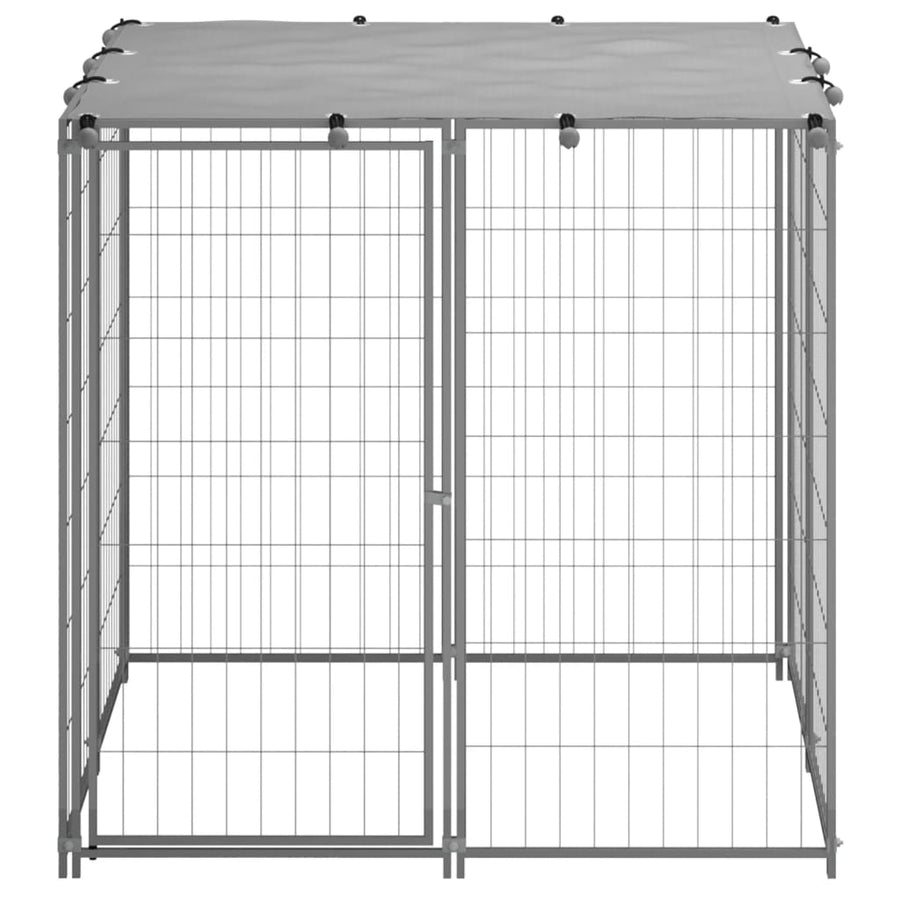 Hondenkennel Staal Kleurig 110 x 110 x 110 cm Zilver
