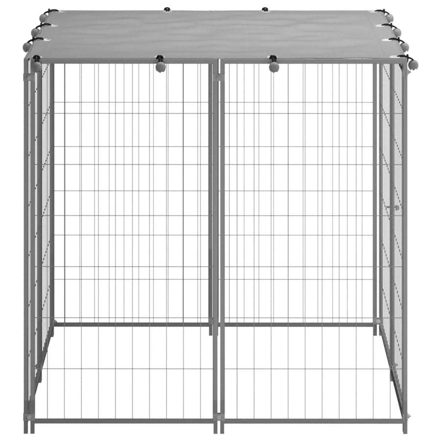 Hondenkennel Staal Kleurig 110 x 110 x 110 cm Zilver