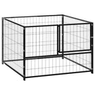 Dog crate 100x100x70 cm steel black