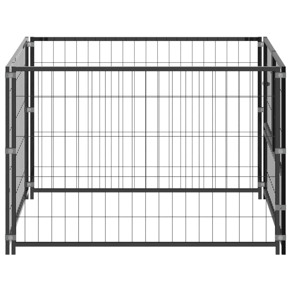 Hondenkennel Staal 100 x 100 x 70 cm Zwart