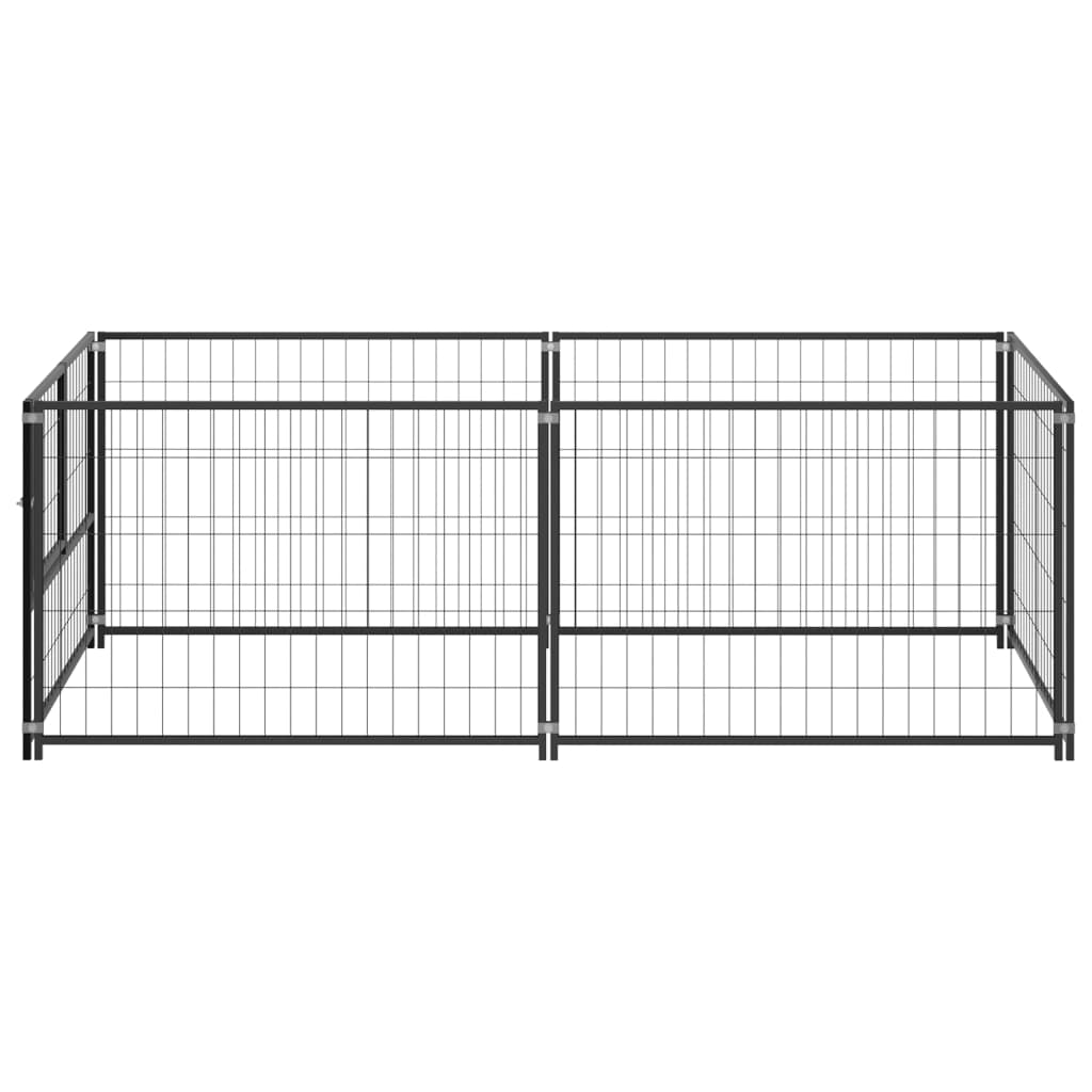 Hondenkennel 200x100x70 cm staal zwart 200 x 100 x 70 cm Zwart