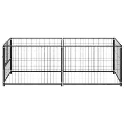 Hondenkennel 200x100x70 cm staal zwart 200 x 100 x 70 cm Zwart