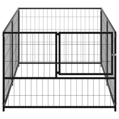 Hondenkennel 200x100x70 cm staal zwart 200 x 100 x 70 cm Zwart