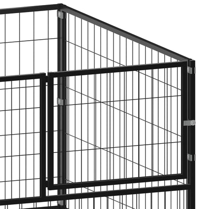Hondenkennel 200x100x70 cm staal zwart 200 x 100 x 70 cm Zwart