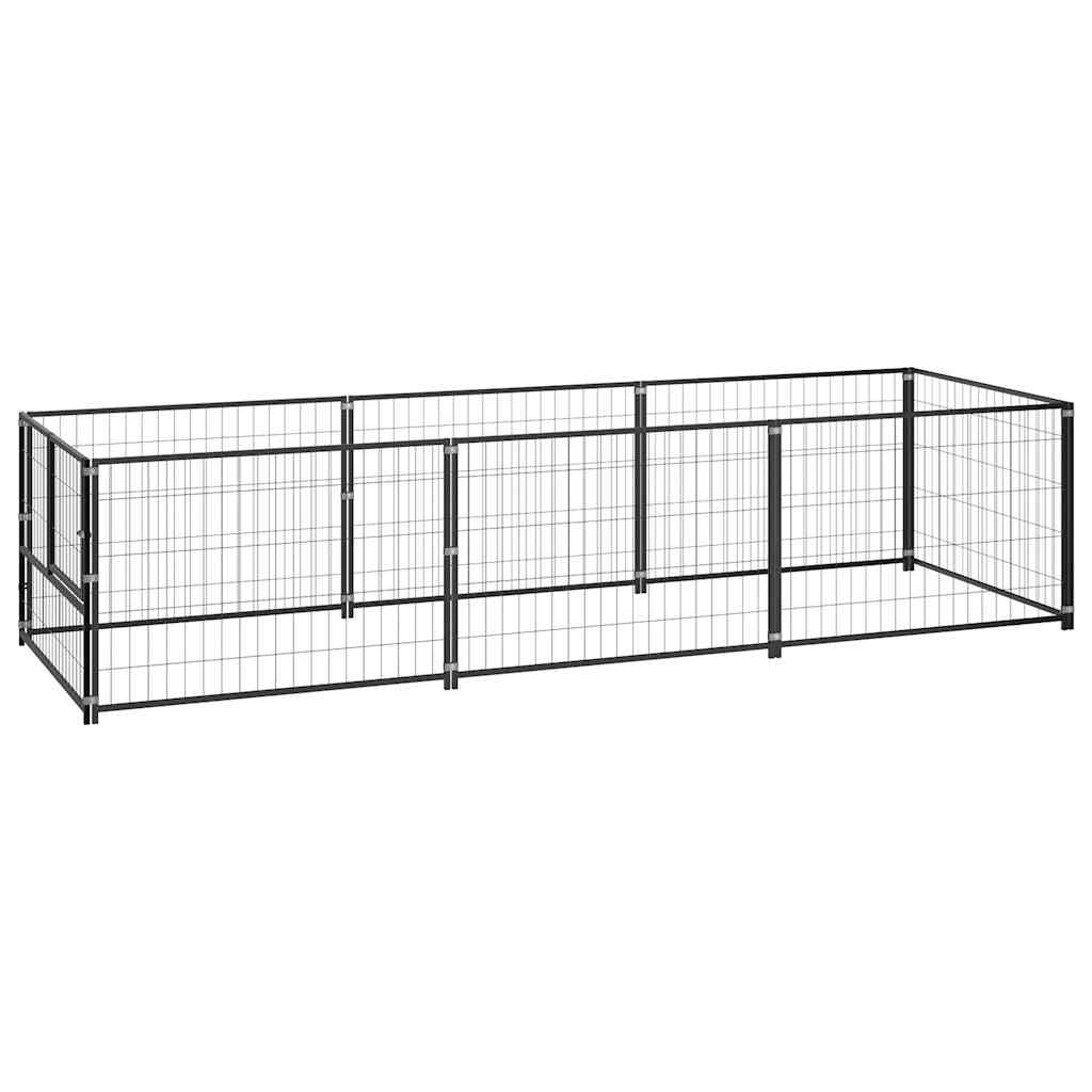 Hondenkennel 300x100x70 cm staal zwart