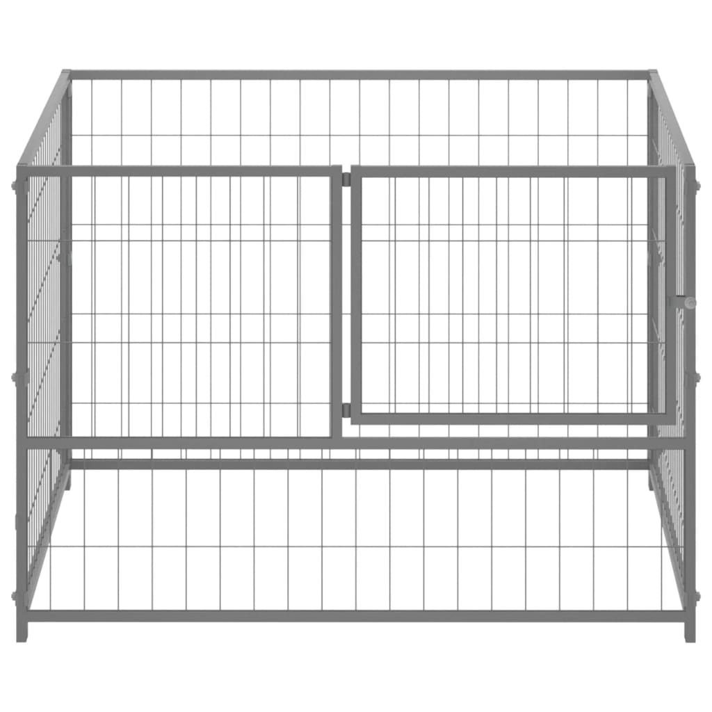 Hondenkennel 100x100x70 cm staal zilverkleurig 100 x 100 x 70 cm Zilver