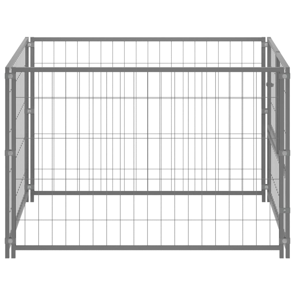 Hondenkennel 100x100x70 cm staal zilverkleurig 100 x 100 x 70 cm Zilver